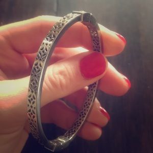 Fossil Silver Dainty Bangle Bracelet